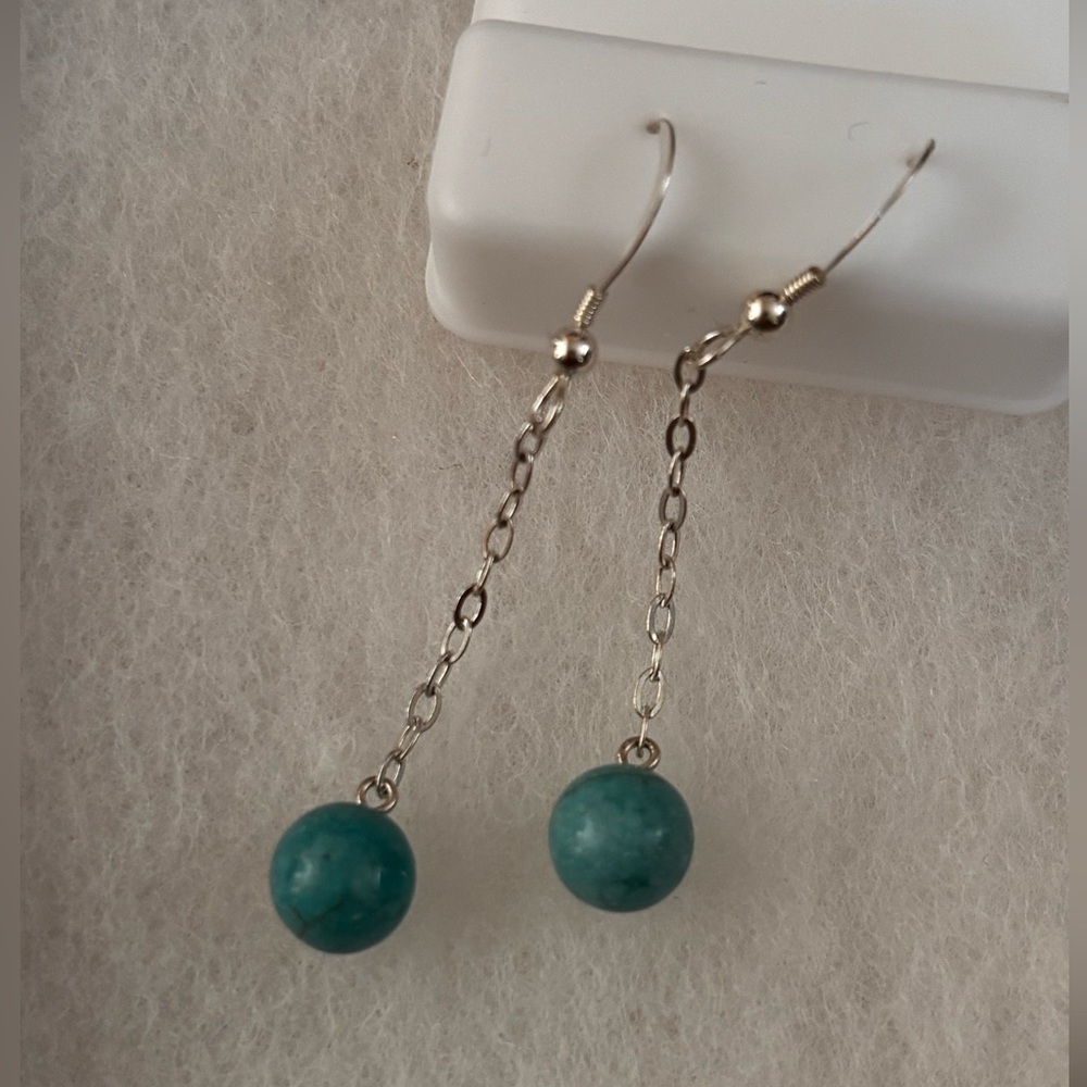Chic Silver and Turquoise Drop Earrings